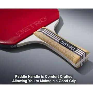Detro 4 Player Table Tennis Performance Paddle and Ball Set, Premium Ping Pong Set, 4 Premium Table Tennis Paddles, 8 x 3 Star Competition Ping Pong Balls with Storage Case, Indoor Table Tennis Game