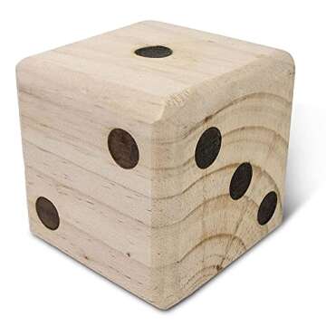 Giant 3.5" Wooden Yard Dice for Family Game Nights