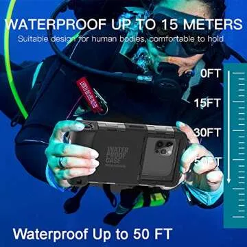 LY LANYOS Waterproof Underwater Snorkeling Diving Phone Case for iPhone 15/14/13/12/11 Pro Max Mini ...