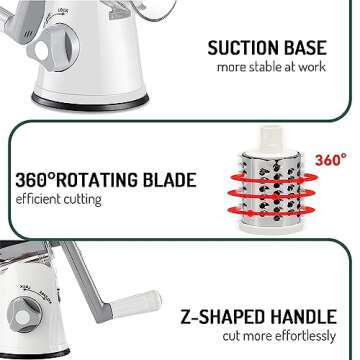 Maxceysen Rotary Cheese Grater for Effortless Food Prep