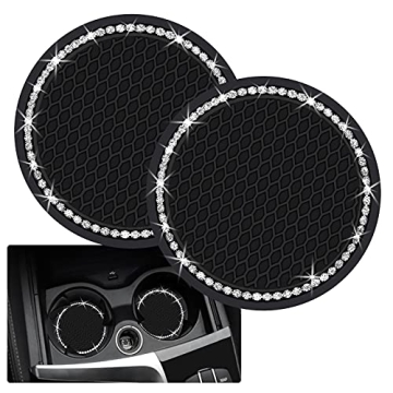 Stylish Bling Car Cup Coaster Set for Women and Girls