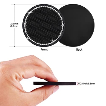 Stylish Bling Car Cup Coaster Set for Women and Girls