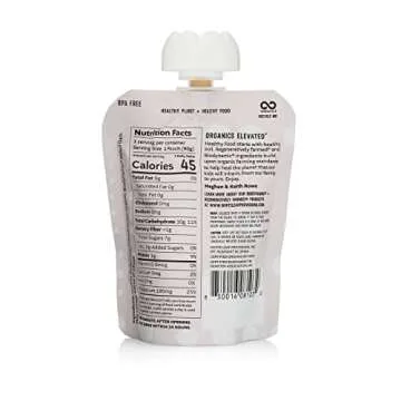 White Leaf Provisions Biodynamic & Organic Baby Food / Snacks — Peach + Oat Unsweetened Baby Puree Pouches — Squeezable Baby Food & Toddler Snack – 6 x 90g Organic Fruit Pouches