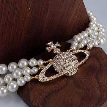 Golden Saturn Three-Layer Pearl Necklace Gift Set