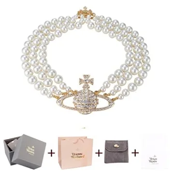 Golden Saturn Three-Layer Pearl Necklace Gift Set
