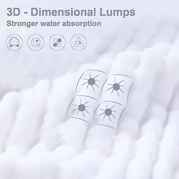 SWEET DOLPHIN Muslin Washcloths - Soft, Absorbent & Versatile