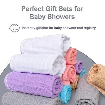 SWEET DOLPHIN Muslin Washcloths - Soft, Absorbent & Versatile