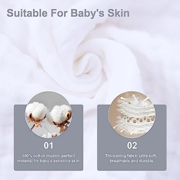 SWEET DOLPHIN Muslin Washcloths - Soft, Absorbent & Versatile