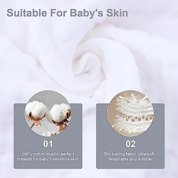 SWEET DOLPHIN Muslin Washcloths - Soft, Absorbent & Versatile