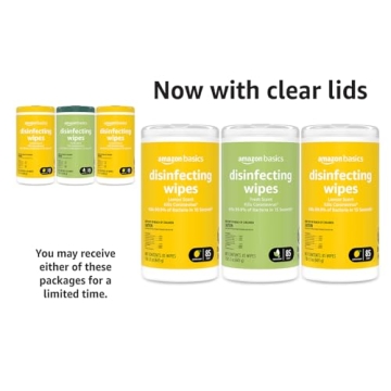 Amazon Basics Disinfecting Wipes - 255 Count for Clean Spaces