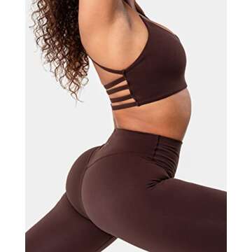Kamo Fitness Serenity 25" No Front Seam 7/8 Leggings High Waisted Yoga Pants for Women, Soft Workout Pants Compression Leggings with Tummy Control (Java Brown, S)