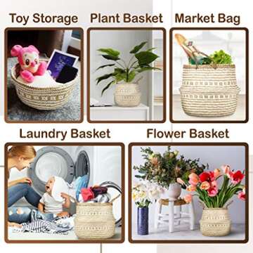 La Maia Woven Belly Plant Basket for Eco-Friendly Storage