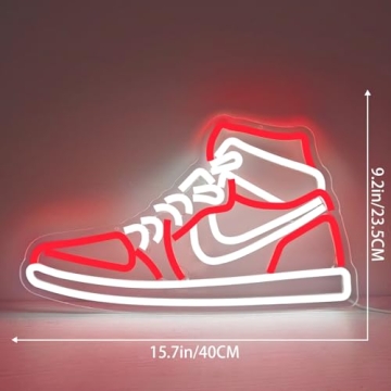 JianJung Sneaker Neon Sign Sports Shoe Neon Signs for Wall Dimmable LED Signs Neon Lights for Bedroom Man Cave Home Neon Wall Sign Shoe Light up Signs Decor