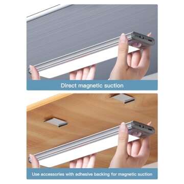 Under Cabinet Lighting（2 Pack）, Rechargeable Battery Operated 52 LED 3 Color Lights, Motion Sensor Light Indoor, Dimmable Night Light, Closet Lights for Kitchen Wireless,Stick-On Cabinet Lights.