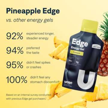 UCAN Edge Energy Gel Shots, Pineapple (12, 1.87 Ounce Packets) for Running, Training, Workouts, Fitn...