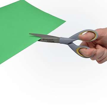 Westcott ‎13824 7” & 5” Pointed Titanium-Bonded Crafting Scissors with Soft Handles, Gray/Yellow (2 Pack)