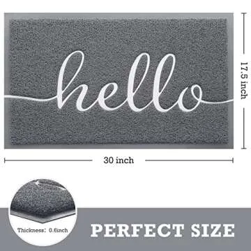 CozyBounty Grey Door Mat Low-Profile Non-Slip Entryway Mat
