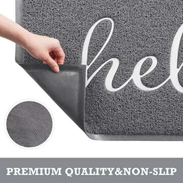 CozyBounty Grey Door Mat Low-Profile Non-Slip Entryway Mat