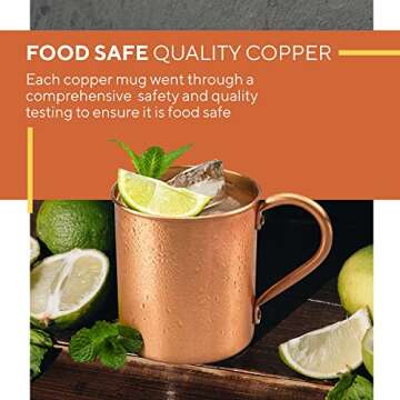 Moscow Mule Copper Mug by Solid Copper - Authentic Moscow Mule Mugs Unlined 16 oz