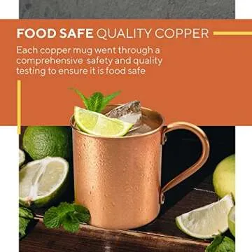 Moscow Mule Copper Mug by Solid Copper - Authentic Moscow Mule Mugs Unlined 16 oz