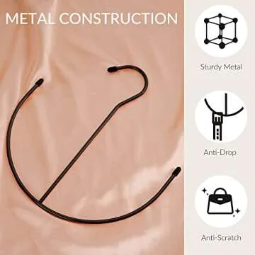 ZEDODIER Belt Hangers, Belt Rack Black Closet Accessories Organizers, Closet Organizer Hook Rack for Belt, Ties, Scarves, Camisoles, Hats, Bras, Shoes