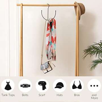 ZEDODIER Belt Hangers, Belt Rack Black Closet Accessories Organizers, Closet Organizer Hook Rack for Belt, Ties, Scarves, Camisoles, Hats, Bras, Shoes