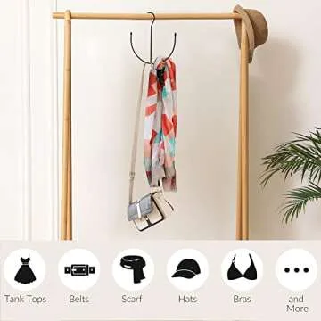 ZEDODIER Belt Hangers, Belt Rack Black Closet Accessories Organizers, Closet Organizer Hook Rack for Belt, Ties, Scarves, Camisoles, Hats, Bras, Shoes