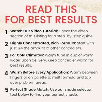 Fièra Luxury Concealer with Anti-Aging Ingredients - Full Coverage for Dark Circles, Wrinkles, Fine...