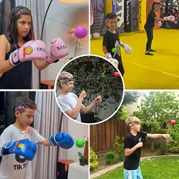 TEKXYZ Boxing Reflex Ball, 2 Difficulty Levels Boxing Ball with Headband, Perfect for Reaction, Agility, Punching Speed, Fight Skill and Hand Eye Coordination Training