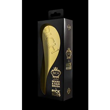RICH by Rick Ross Luxury Beard & Hair Brush In Gold