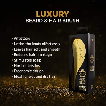 RICH by Rick Ross Luxury Beard & Hair Brush In Gold
