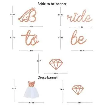 pinkblume Rose Gold Bride to Be Banner Sign Double Sided Glitter Paper 3D Wedding Dress Diamond Bride Garland Bunting for Bridal Shower Wedding Engagement Bachelorette Hen Party Decorations Supplies