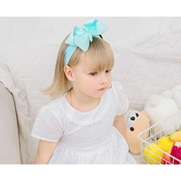 inSowni 12 Pack Big Bow Soft Nylon Headbands for Girls