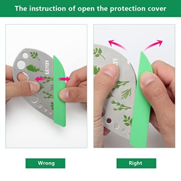 Herb Stripper 9 holes, Luxiv Stainless Steel Kitchen Herb Leaf Stripping Tool LooseLeaf Kale Razor Metal Herb Pealer for Kale, Chard, Collard Greens, Thyme, Basil, Rosemary (1 pack) (1, green)