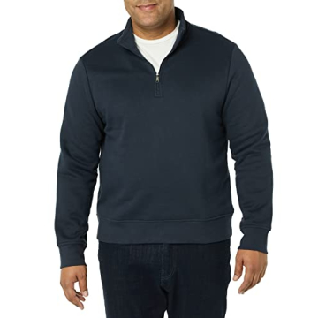 Amazon Essentials Men's Long-Sleeve Quarter-Zip Fleece Sweatshirt, Navy, Large