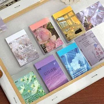 300 PCS Washi Stickers Set Vintage Plant Journal Stickers Sunset Scenery Sunny Blue Sky Sticker Book for Journaling DIY Decorative Stickers for Album Diary Notebook DIY Crafts and Arts