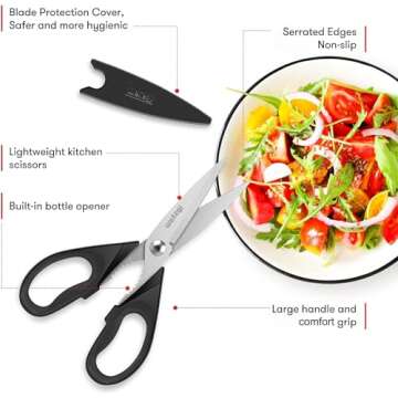 Kitchen Shears, Kitchen Gadgets Utensil Set, iBayam All Purpose Kitchen Shears with Protective Sheat...