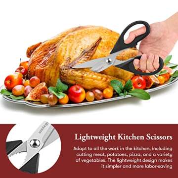 iBayam All Purpose Kitchen Shears - Sharp & Durable 2-Pack