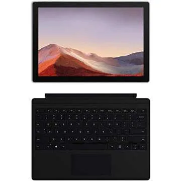 Microsoft New Surface Pro 7 Bundle: 10th Gen Intel Core i5-1035G4, 8GB RAM, 128GB SSD (Latest Model) – Platinum with Black Type Cover and Surface Pen, 12.3" Touchscreen Pixelsense Display