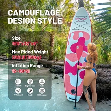 Santasup 10ft Inflatable Paddle Board for Water Sports