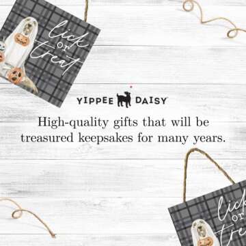 Lick or Treat Halloween Sign for Home Pumpkin Funny Trick or Treat Decorative String Sign Dog Lover Hanging Sign Rustic Plaque Door Hanger Front Porch Garden Kitchen Bathroom Farmhouse Wall Sign