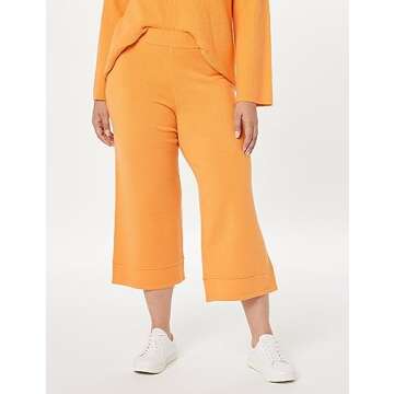 The Drop Women's Bernadette Pull-On Loose-Fit Cropped Sweater Pant