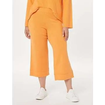 The Drop Women's Bernadette Pull-On Loose-Fit Cropped Sweater Pant