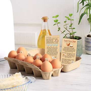 Fresh Farm Eggs Handling Instruction Cards 2 x 3.5'' Egg Carton Stamp Bulk Label Cards Design for Carton Basket Farm Business Accessories(200 Pcs,Simple Style)