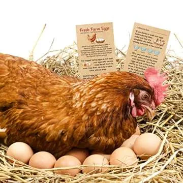 Fresh Farm Eggs Handling Instruction Cards 2 x 3.5'' Egg Carton Stamp Bulk Label Cards Design for Carton Basket Farm Business Accessories(200 Pcs,Simple Style)