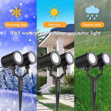 GUSODOR Christmas Projector Lights Outdoor LED Snowflake Projector Lights Christmas Decorations Yard for Lawn Xmas Party Patio Stage Holiday Carnival