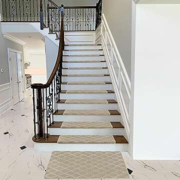 PURE ERA Bullnose Carpet Stair Treads - Safety and Style for Indoor Wooden Steps
