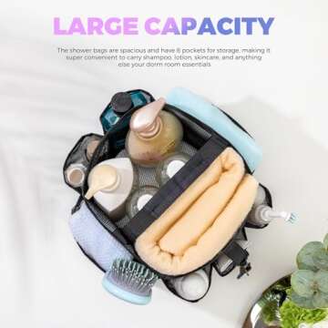 CDDLR Mesh Shower Caddy Portable for College Dorm Room Essentials,Shower Caddy Dorm with 8-Pocket La...