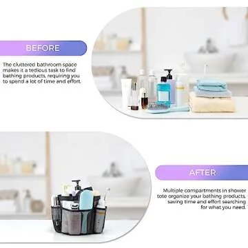 CDDLR Mesh Shower Caddy Portable for College Dorm Room Essentials,Shower Caddy Dorm with 8-Pocket Large Capacity,Quick Dry Shower Caddy Bag for Bathroom, Beach,Gym