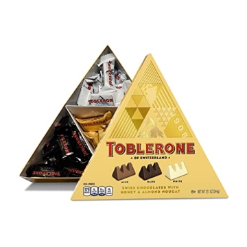 Toblerone Tiny Swiss Chocolate Gift Set, Dark Chocolate, White Chocolate, Milk Chocolate Candy Bars ...